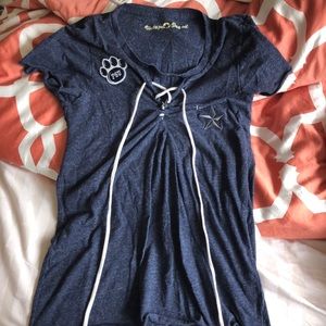 Medium custom penn state t shirt w/ v neck cut out